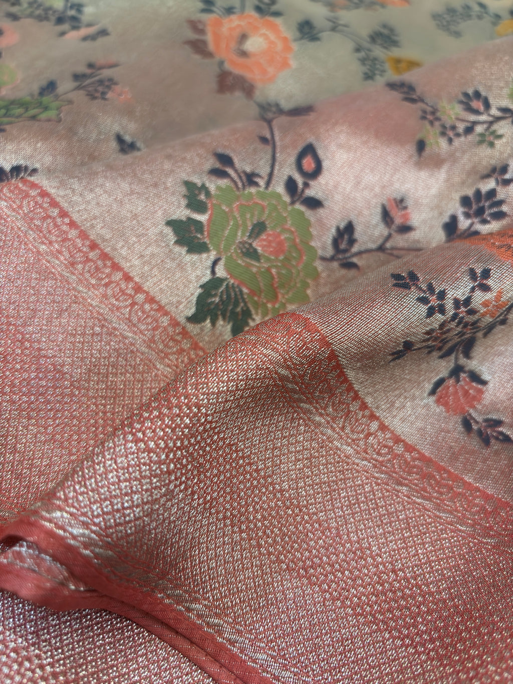 Kattan Tissue Ethereal Blossom Brocade saree