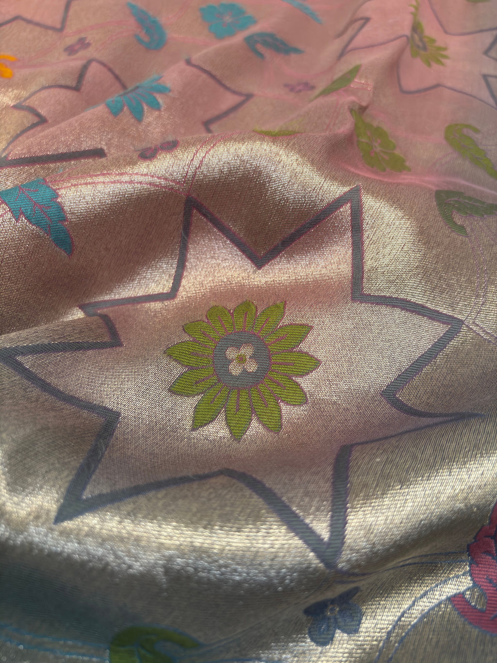 Kattan Tissue Saree Nakshatra Jaal Weave