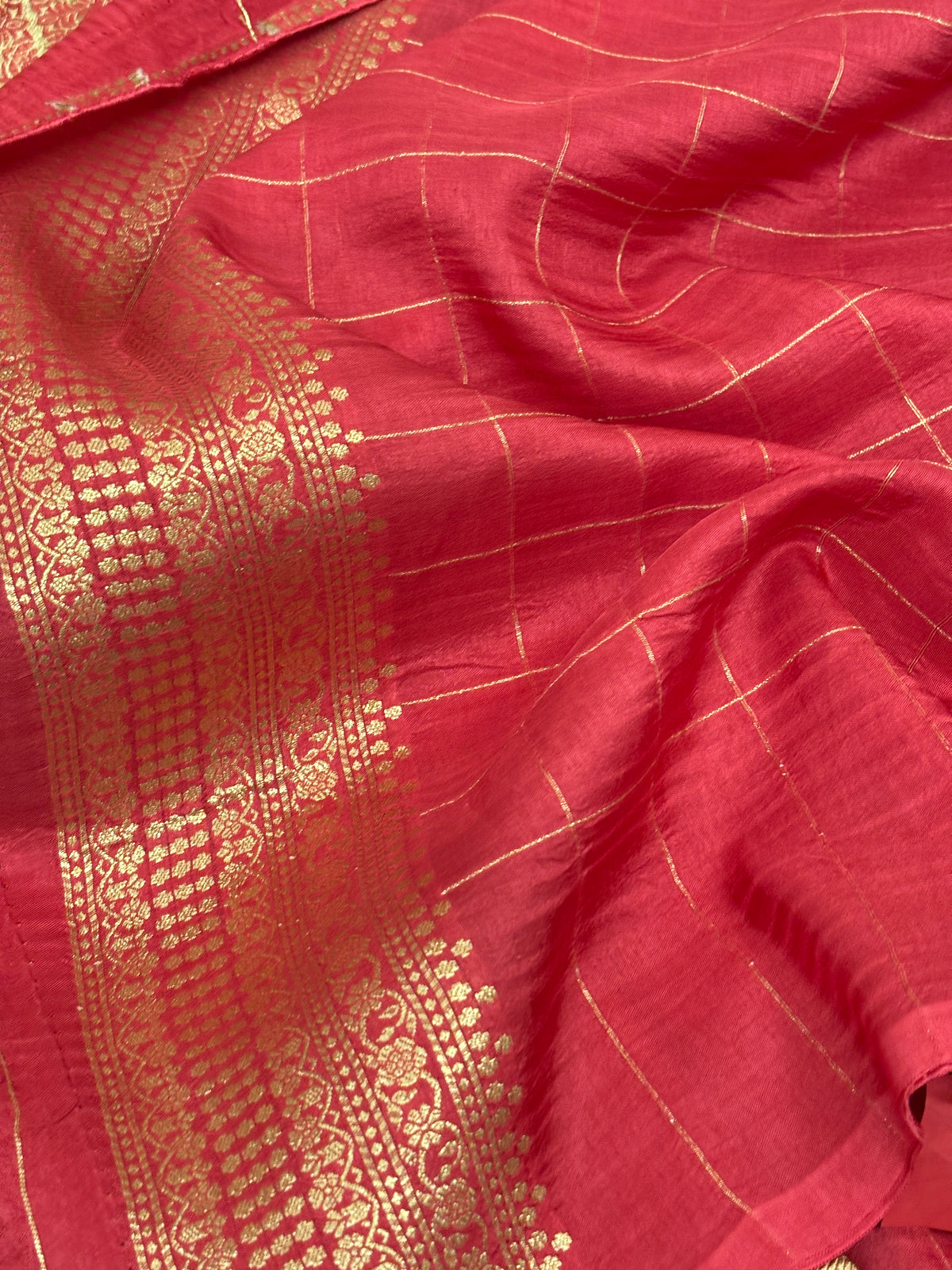 Mustard Yellow Matka Silk Saree with Geometric Zari Weave & Deep Wine Brown Border