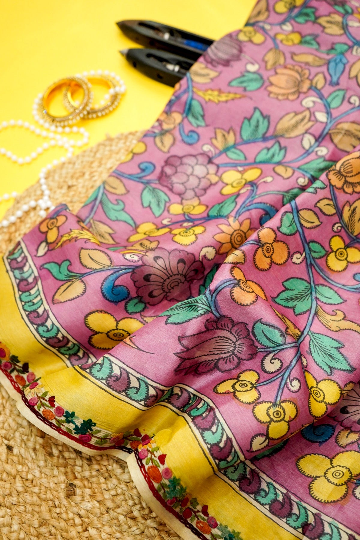 Platinum Slate Kalamkari