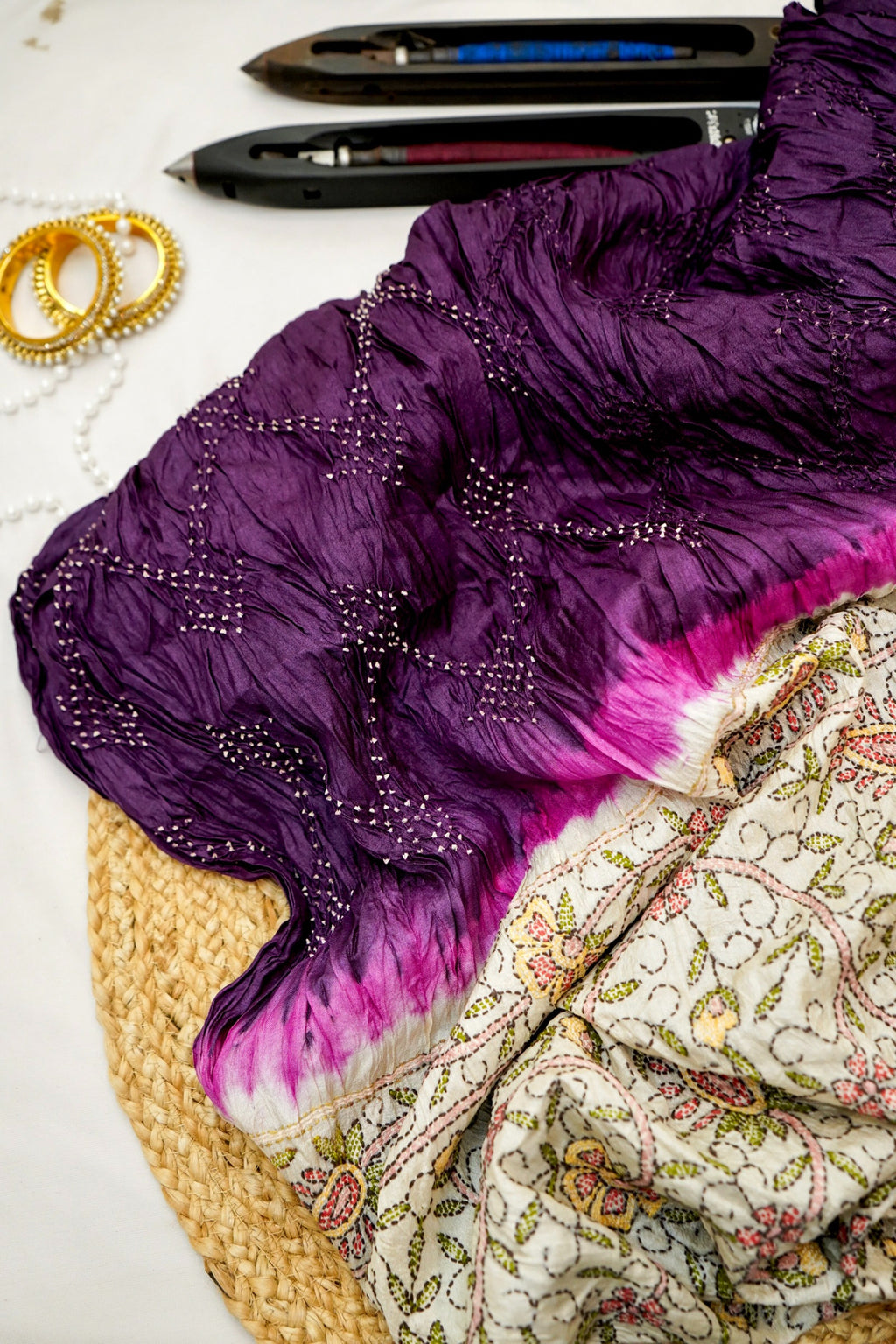 Imperial Violet Kantha-Tussar