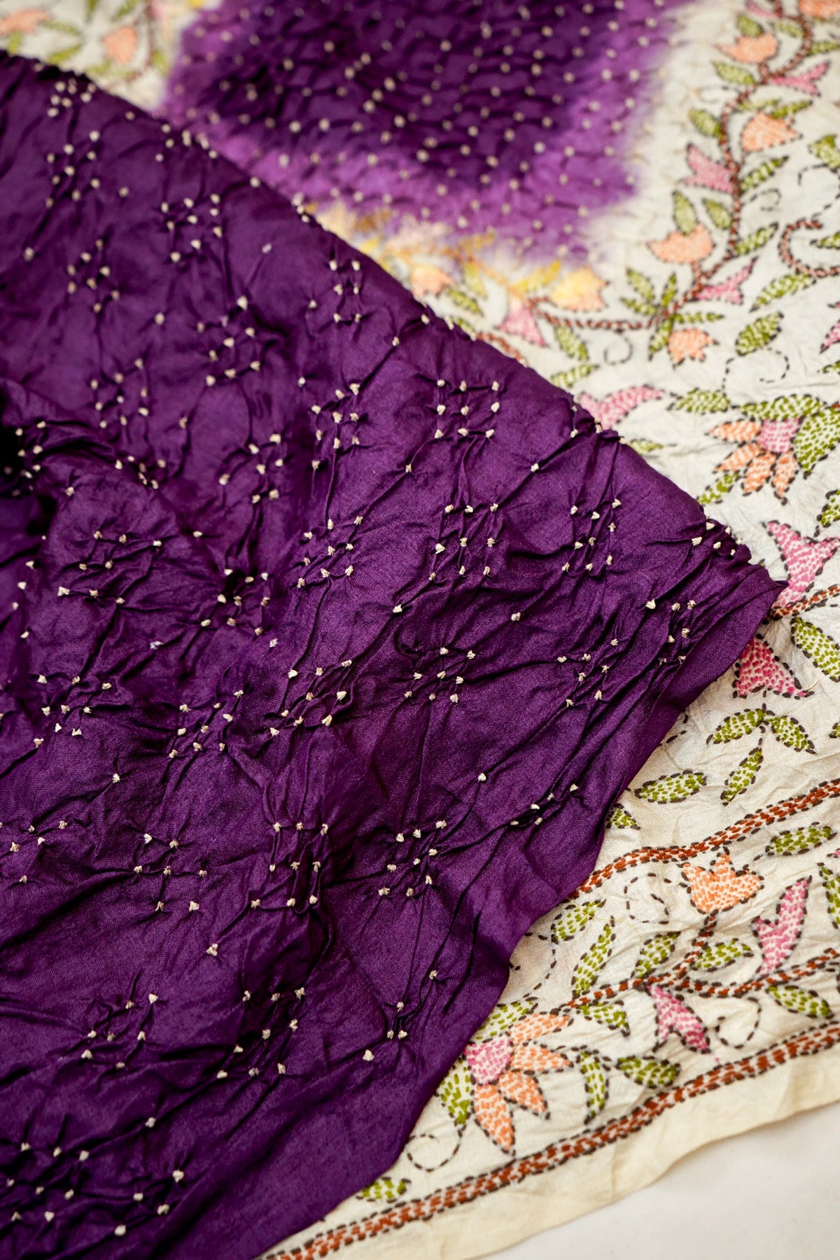 Imperial Violet Kantha-Tussar