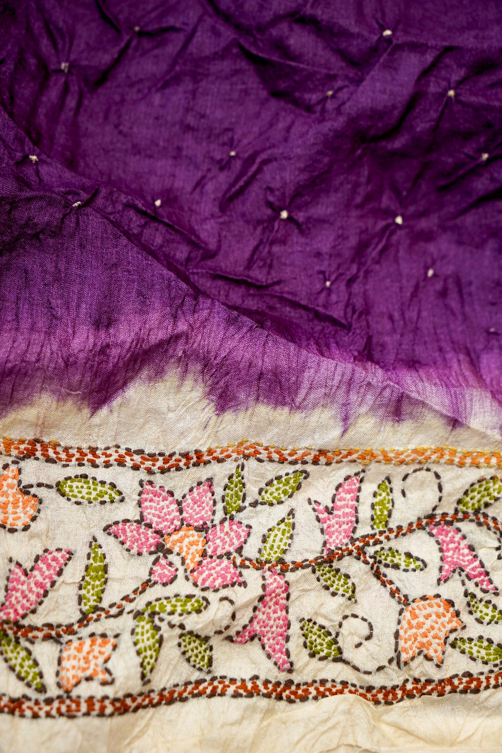 Imperial Violet Kantha-Tussar