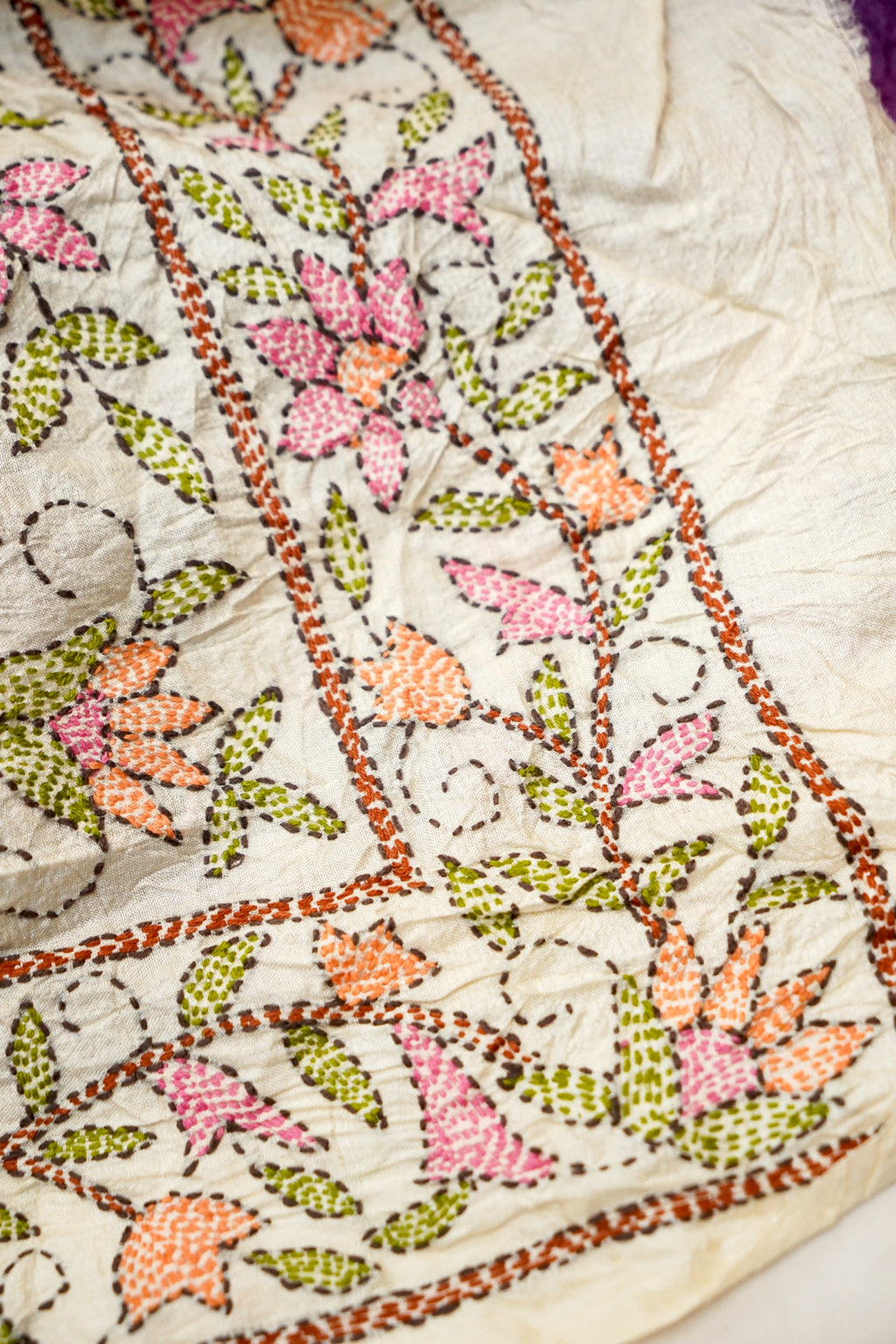 Imperial Violet Kantha-Tussar