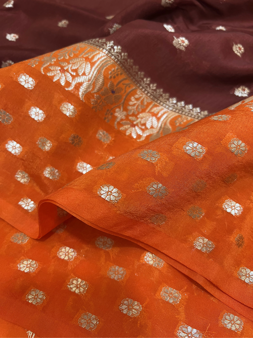 Dupion silk Features with Polka Dots in coco