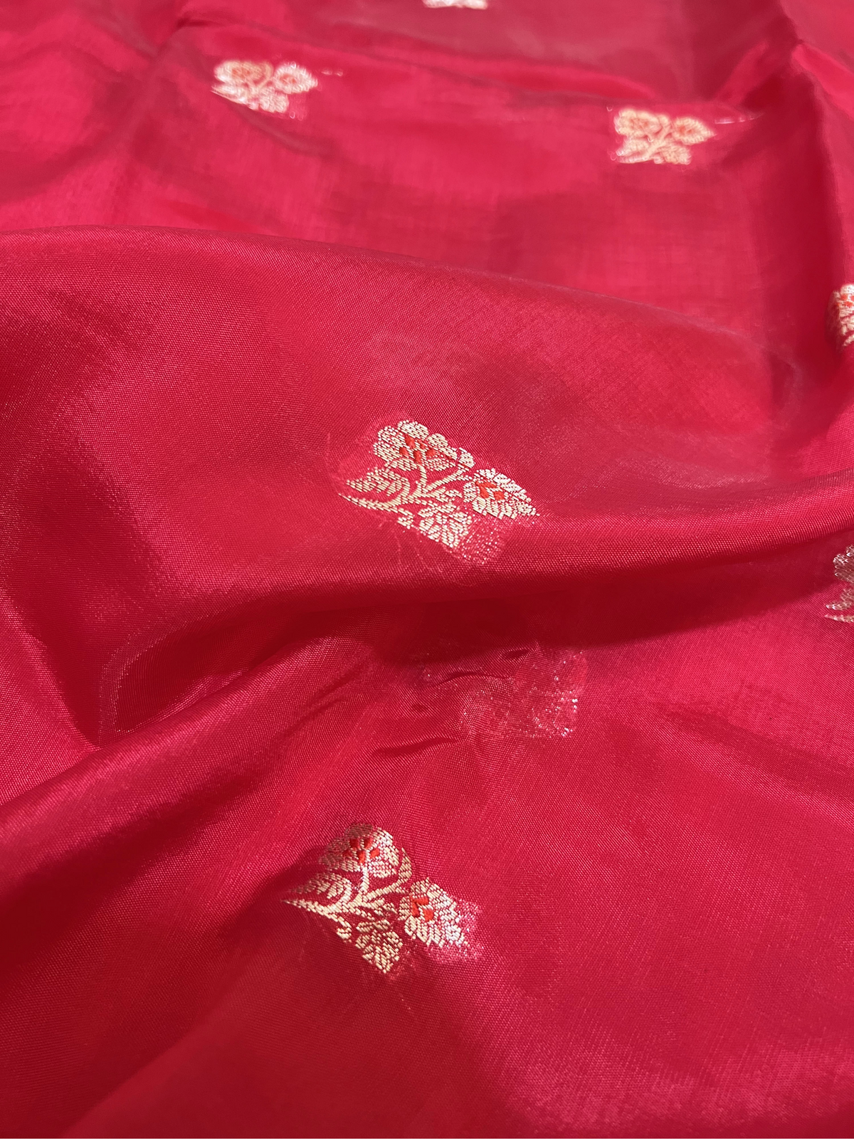 Dupion silk Features with Polka Dots in burgundy