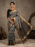 Chiffon Print Saree in coco