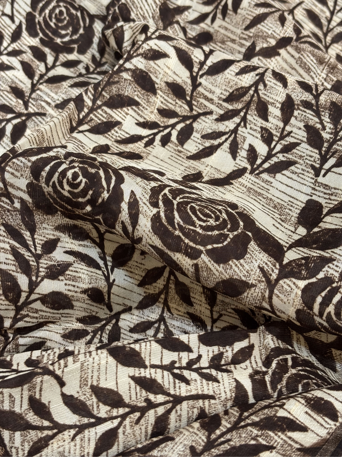 Chiffon Print Saree in coco