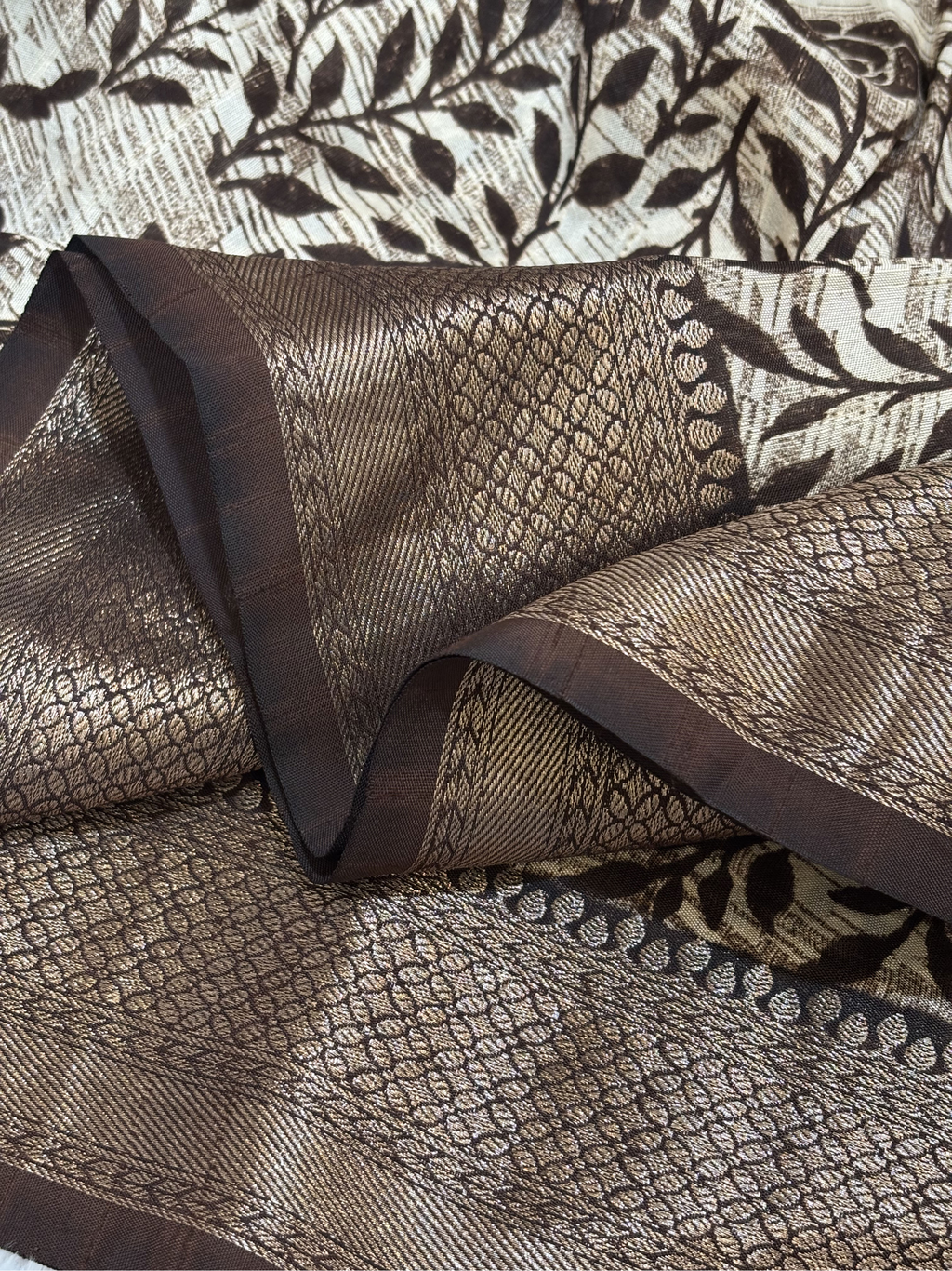 Chiffon Print Saree in coco
