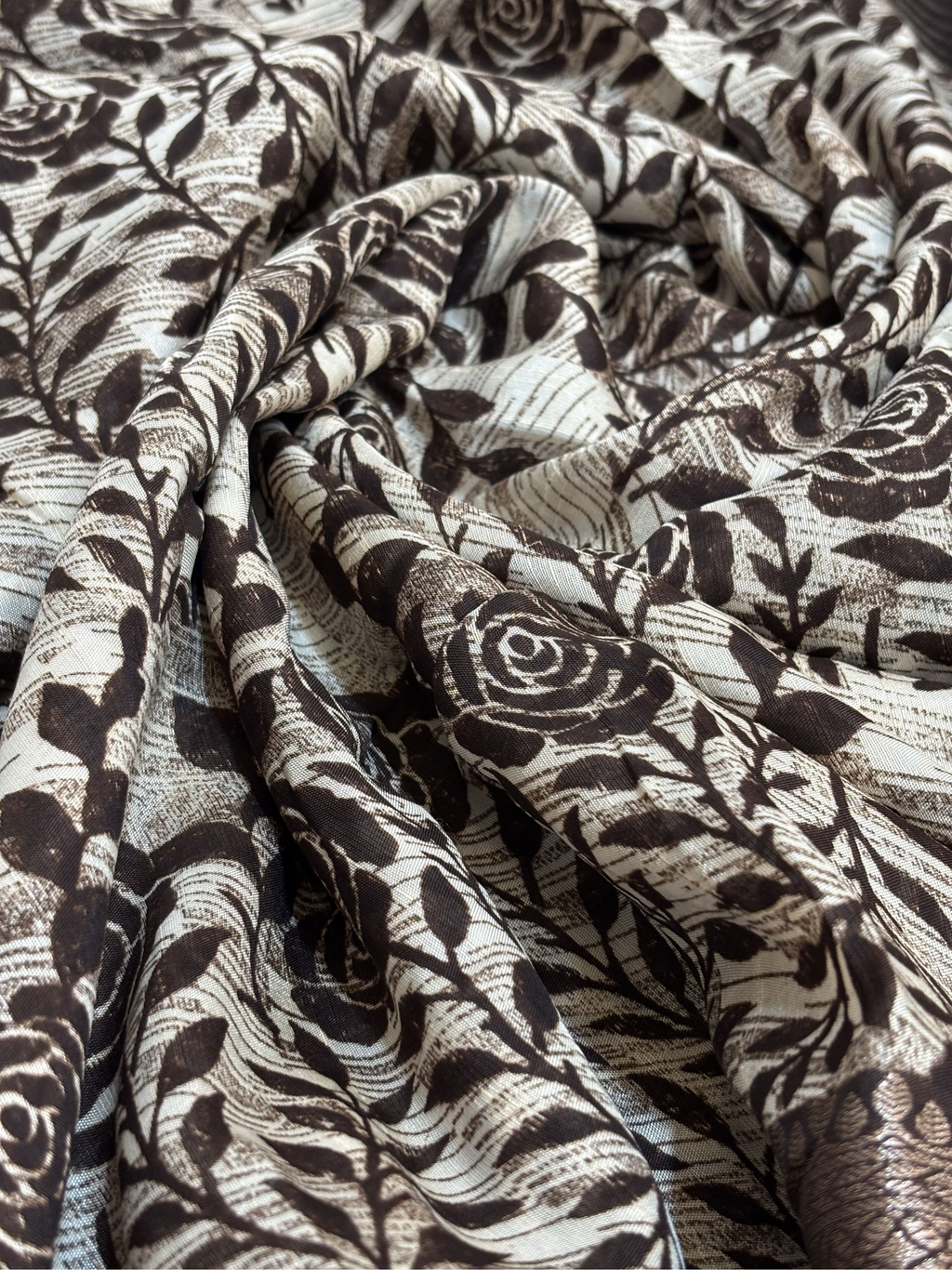 Chiffon Print Saree in coco