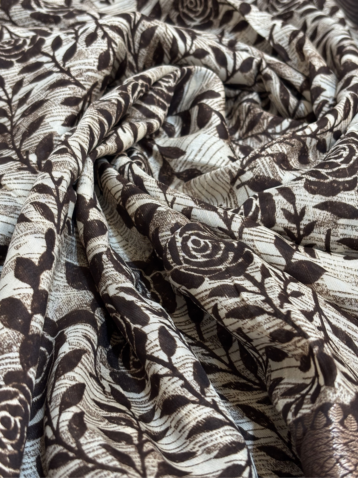 Chiffon Print Saree in coco