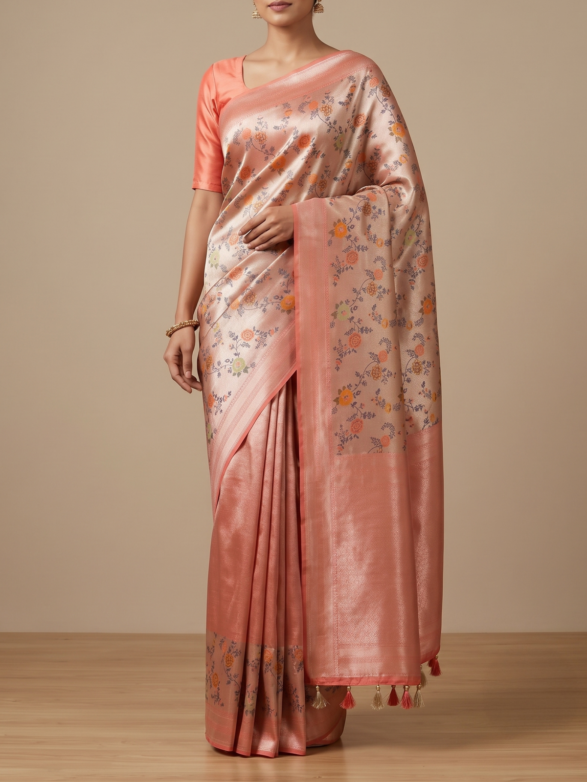 Kattan Tissue Ethereal Blossom Brocade saree