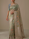 Kattan Tissue Floral Brocade Saree