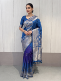 Mashru Katan dual Silk, blue shade