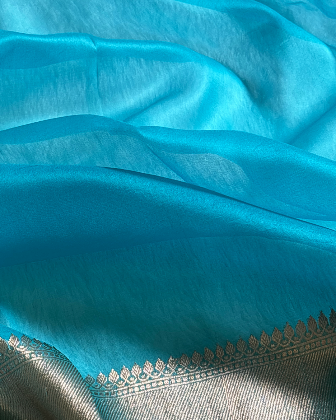 Pure Banarasi Handloom Kora in Blue