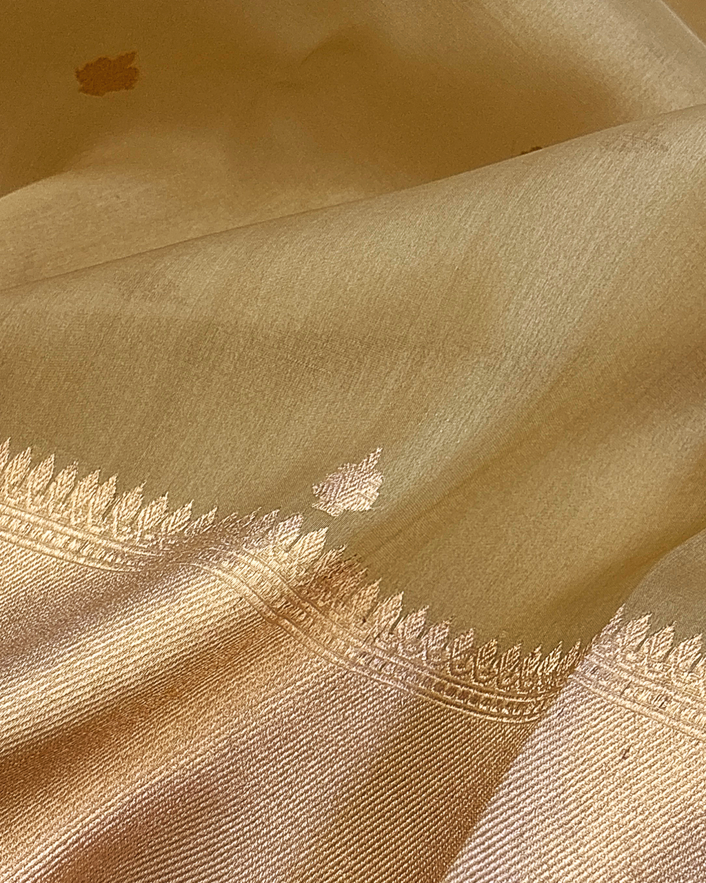 Pure Banarasi Handloom Kora in Beige