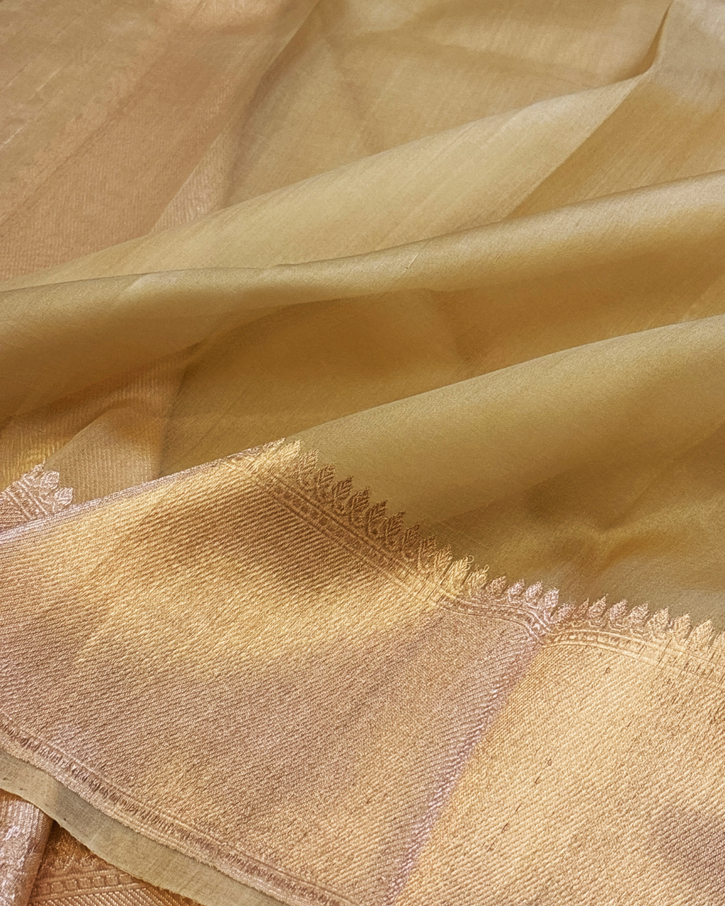 Pure Banarasi Handloom Kora in Beige