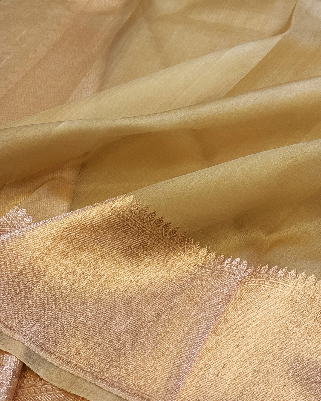 Pure Banarasi Handloom Kora in Beige