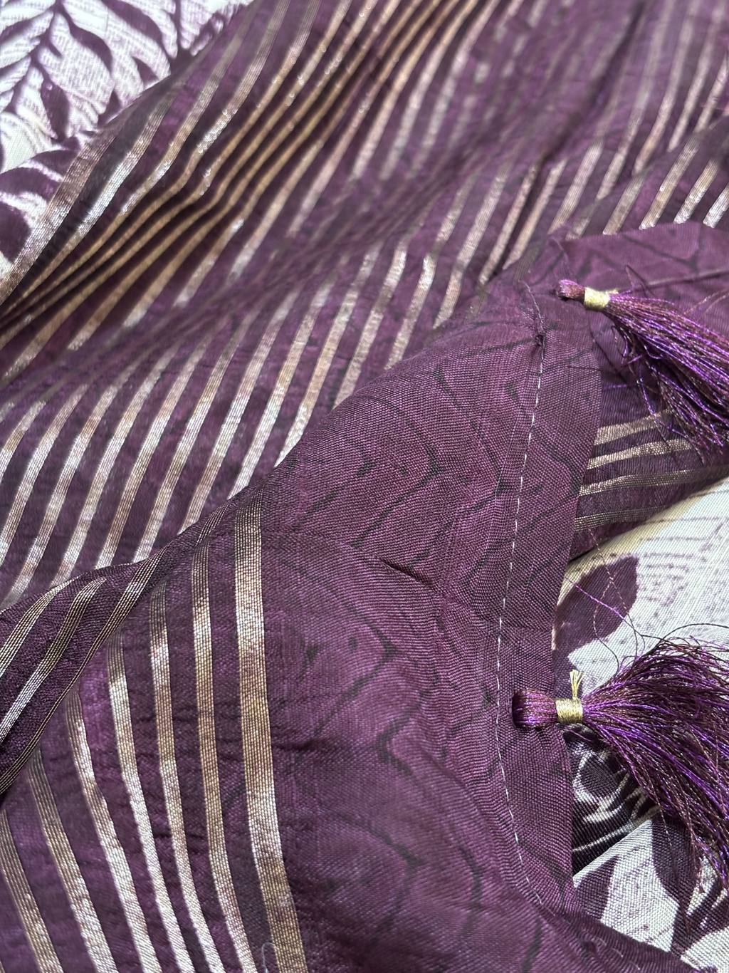 Chiffon Print Saree in voilet