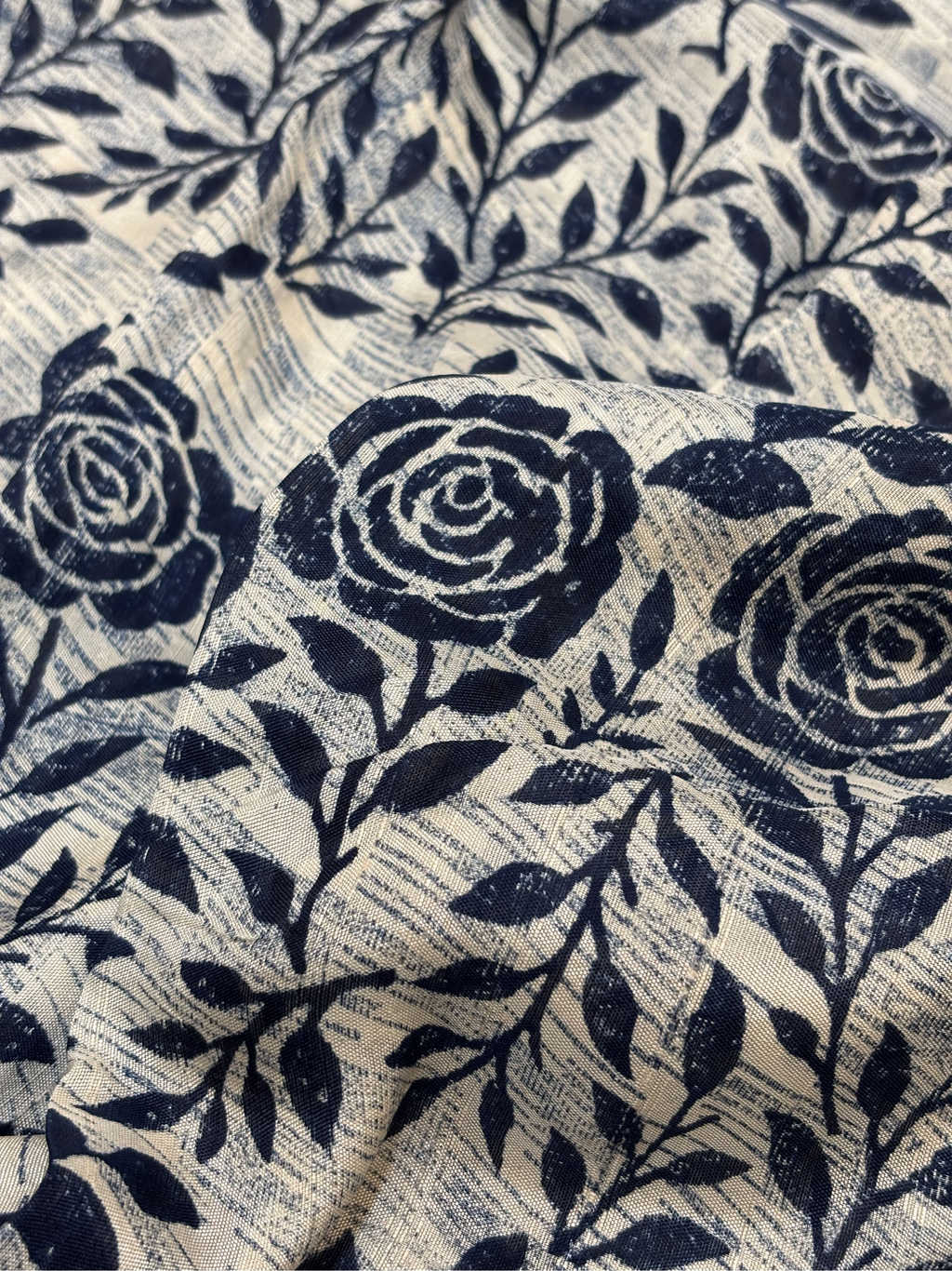 Chiffon Print Saree in deep blue