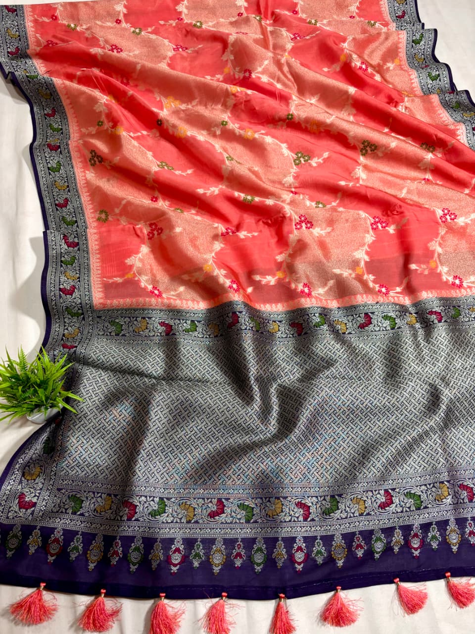 Viscose Tissue & Paithani Designer Saree