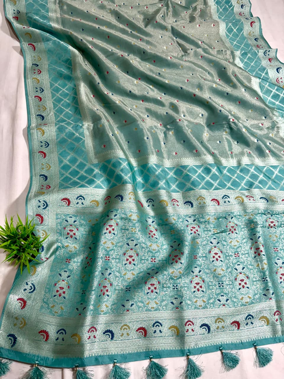 Viscose Tissue & Paithani Designer Saree