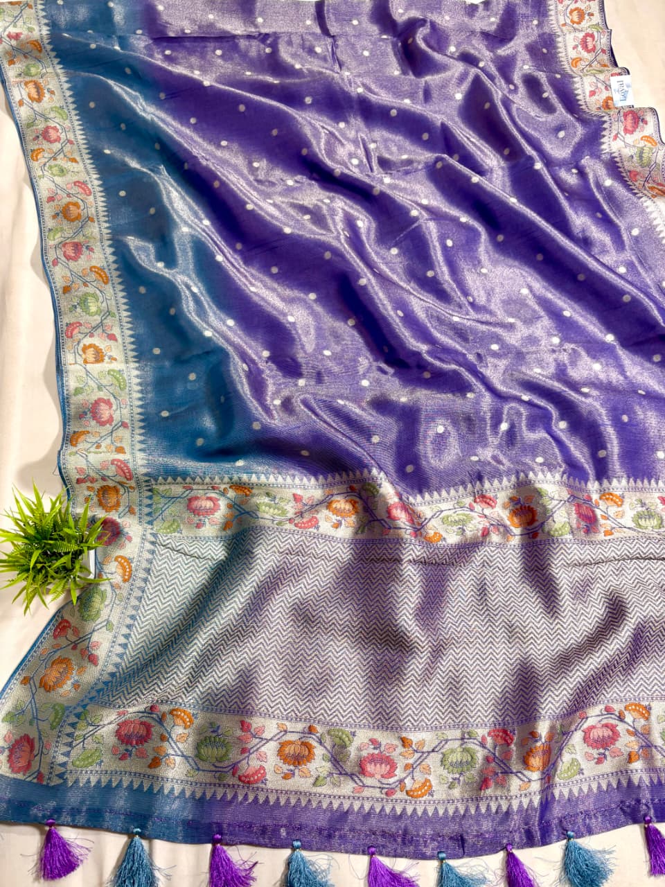 Viscose Tissue & Paithani Designer Saree