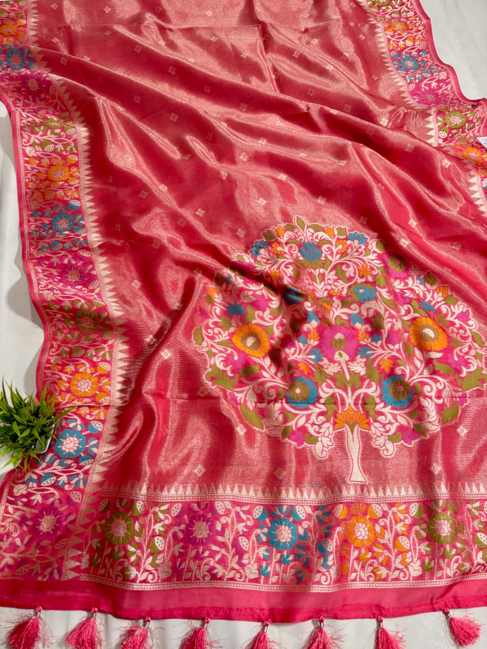 Viscose Tissue & Paithani Designer Saree