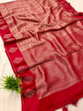 Rani Viscose Tanchoi Plain Boota Border Saree